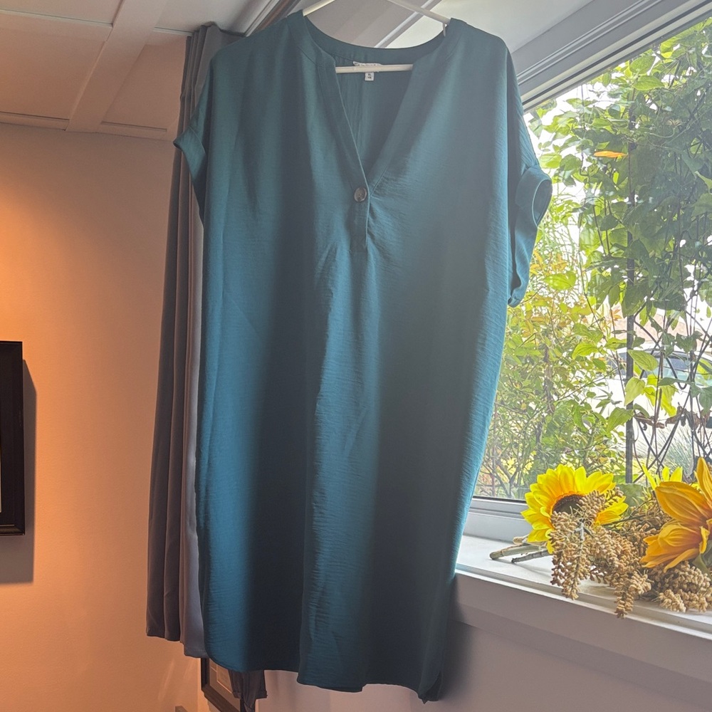 Reitmans Teal Long Sleeve Dress